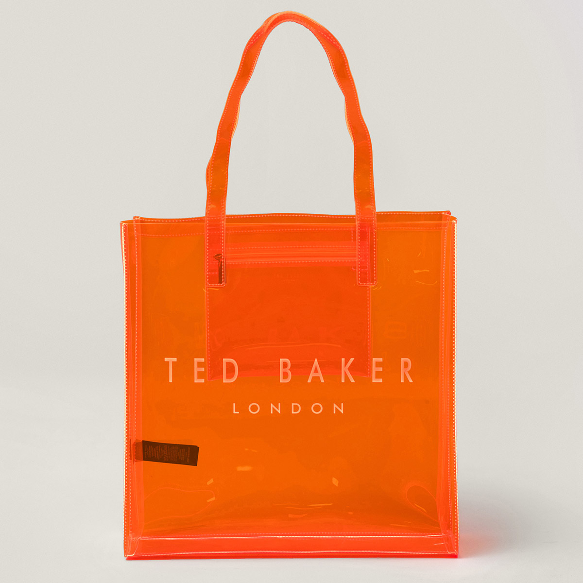 Ted Baker SHEICON Transparent Neon Orange Large Icon Bag