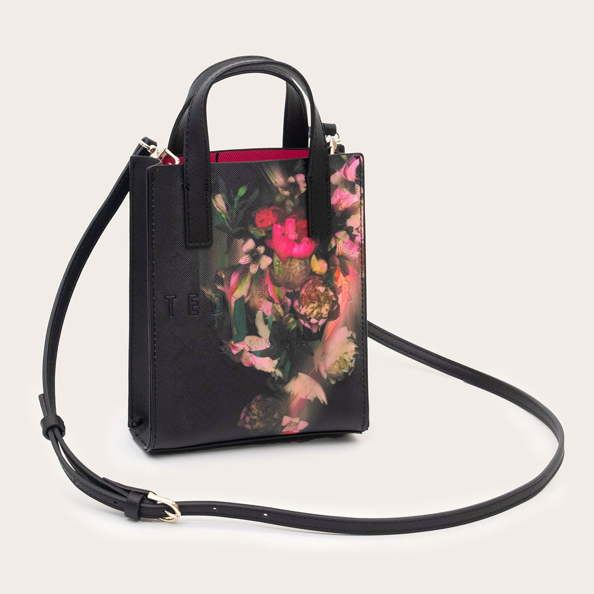 Ted Baker SALLIYA Black Printed Floral Mini Icon Bag