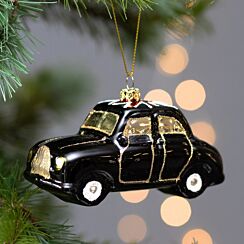 Painted Glass Black Cab Tree Decoration 