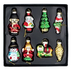 Nostalgia Glass Christmas Tree Decorations Set of 8