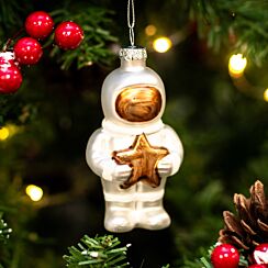 Spaceman with Star Glass Tree Decoration