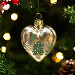 Gold Heart With Trees Tree Decoration