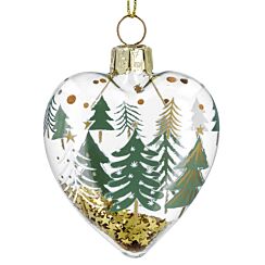 Clear Heart With Trees And Conifers Tree Decoration