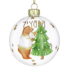 Clear Baby’s First Christmas Glass Bauble