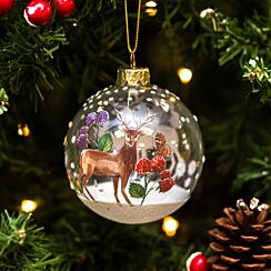 Clear With Stag & Fruit Glass Bauble