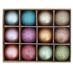 Set Of 12 Pastel Acrylic Mini Baubles