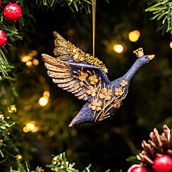 Assorted Blue & Gold Goose Resin Tree Decoration