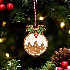 Gingerbread Christmas Pudding Resin Tree Decoration