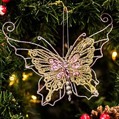Assorted Acrylic Mesh Butterfly Tree Decoration