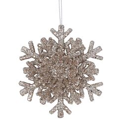 Acrylic Pale Gold Glitter Layered Snowflake Tree Decoration