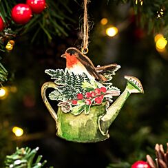 Assorted Robin On Pot/Watering Can Tree Decoration