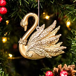 Assorted Gold Swan Acrylic Tree Decoration