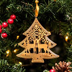 Assorted Gold Star/Heart/Tree Metal 3D Snowflake Tree Decoration