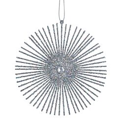 Acrylic Small Silver Glitter Disc Starburst Tree Decoration