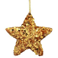 Gold Sequin Star Tree Decoration