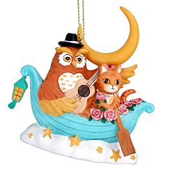 Resin The Owl & The Pussycat Tree Decoration