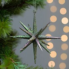 Multi-coloured Glittered Star of Bethlehem Tree Decoration