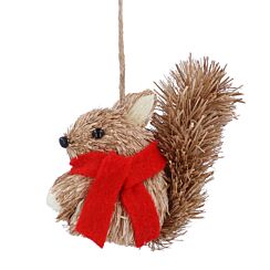 Bristle Squirrel with Scarf Tree Decoration