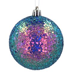 Assorted Peacock Glitter Acrylic Bauble