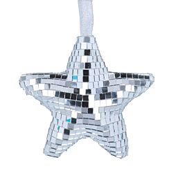 Silver Mirror Star Tree Decoration