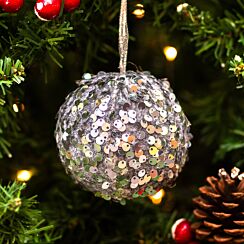 Silver Sequin Bauble