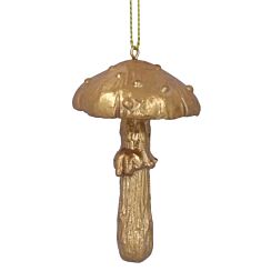 Assorted Resin Gold Toadstool Tree Decoration