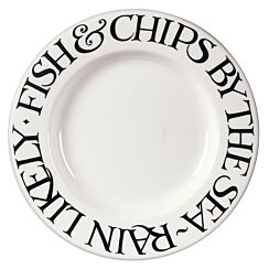 Black Toast Fish & Chips 10 1/2 Inch Plate