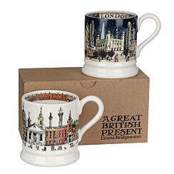 London Set of 2 Half Pint Boxed Mugs