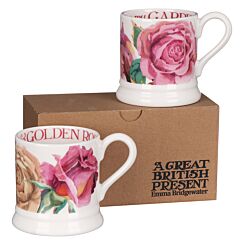 Roses Set of 2 Half Pint Mugs