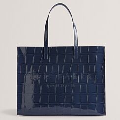 ALLICCON Icon Extra Large Dark Blue Croc Bag