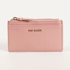 DELFIE Dusky Pink Leather Zip Card Holder