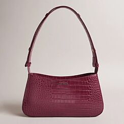 STINNY Deep Purple Croc Baguette Bag