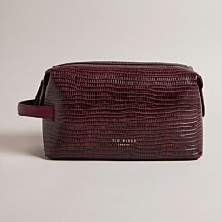 ROYEN Oxblood Croc Leather Wash Bag