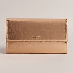 RAYYA Rose Gold Metallic Travel Organiser Wallet