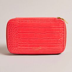 VALENNA Coral Croc Jewellery Case