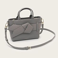 JIMISIE Mid-Grey Mini Knot Bow Handbag