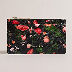 OTILY Black Floral Print Leather Card Holder