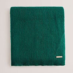 LIDIIES Bright Green Knitted Ribbed Scarf