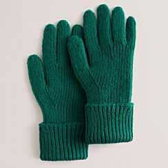 LIDIIE Bright Green Knitted Ribbed Gloves