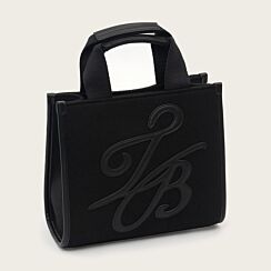 RAYLEA Black Script Medium Felt Tote Bag