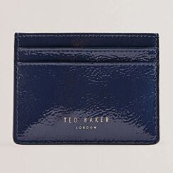 ROSEYA Dark Blue Crinkle Leather Card Holder