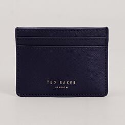 ALUMI Saffiano Navy Card Holder