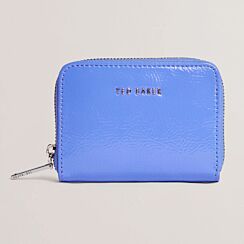 CRINNIE Mid Blue Crinkle Small Zip Around Purse