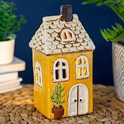 Yellow Garden House Tealight Holder