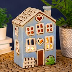 Blue Heart Garden House Tealight Holder