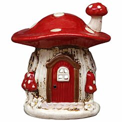 Mushroom Red House Tealight Holder