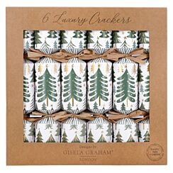 Christmas Trees Cream Set of 6 Luxury Christmas Crackers