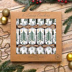 Christmas Trees Cream Set of 6 Luxury Christmas Crackers