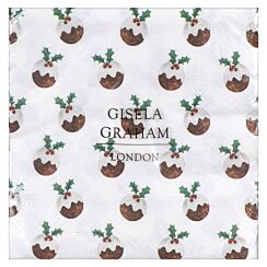 Set of 20 Christmas Puddings Paper Napkins