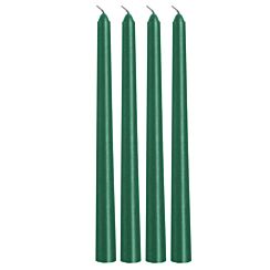 Pack of Four Green Dipped Wax Taper Christmas Candles